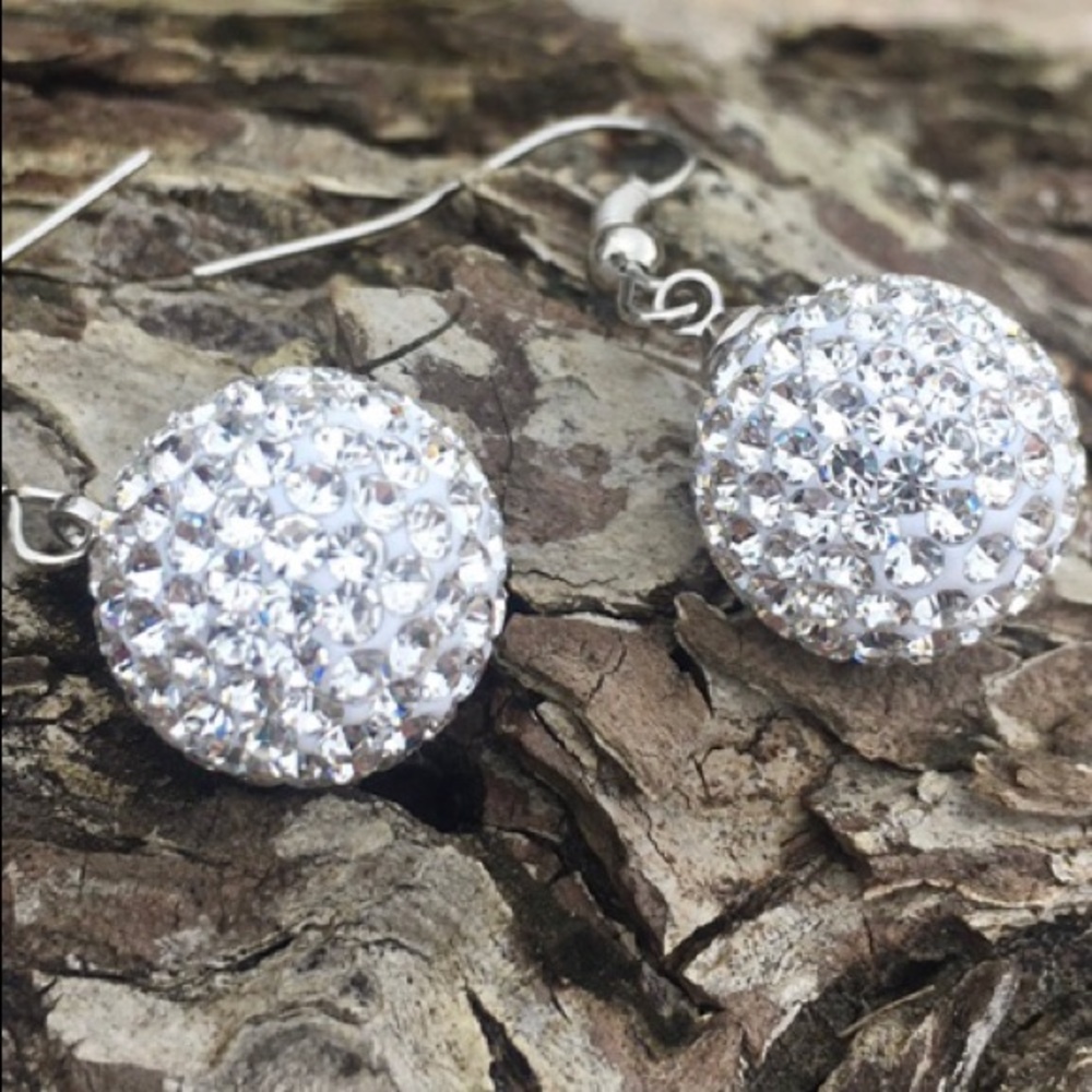 14mm Crystal Clay Drop Earrings